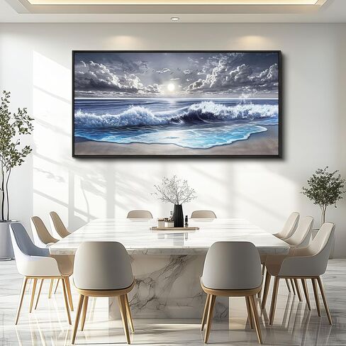 MHARTK66 Beach Large Canavs Wall Art-Wall Art For Living Room-Ocean Landscape Wall Art Framed-Beach Sunset Nature Pictures Paintings-Modern Scenic Wall Decor For Bathroom Dining Room Bedroom Above Bed in Saudi Arabia