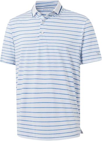 M MAELREG Mens Golf Shirt Short Sleeve Dry Fit Striped Collared Casual Work Performance Moisture Wicking Polo Shirts for Men in Kuwait