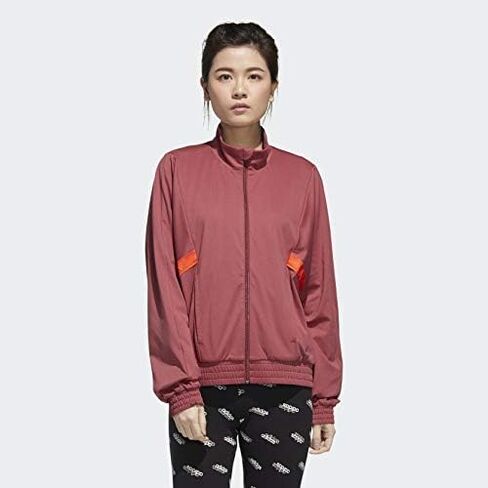 adidas Womens x Zoe Saldana Collection U-4-U Track Jacket, Red, Large in Kuwait