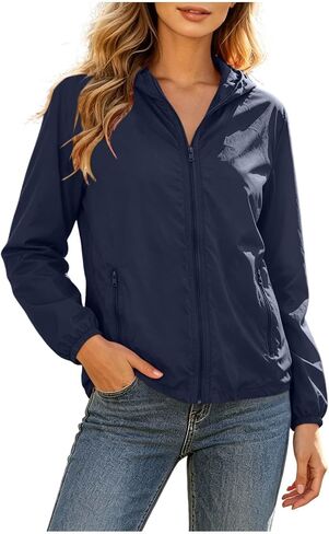Women's Lightweight Athletic Jacket Sun Protection Full Zip Long Sleeve Outdoor Workout Track Jackets with Pocket in Saudi Arabia