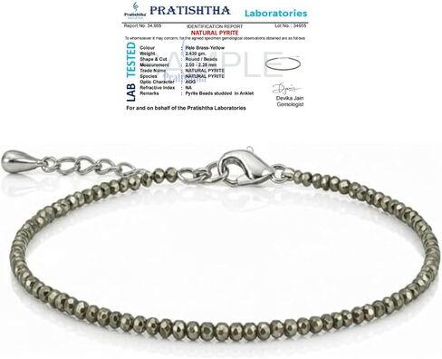 Arihant Gems & Jewels® Pyrite Anklet, Natural Healing Crystal Payal For Women, Wealth Attraction, Confidence & Protection Stone, Adjustable Unisex Anklet in Saudi Arabia