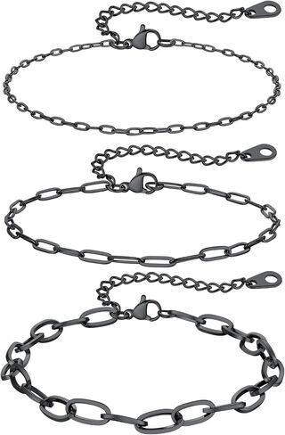ChainsPro Stainless Steel Waterproof Anklet for Women, Adjustable Non Tarnish Layered Anklets, Trendy Dainty Cuban Link Ankle Bracelet Beach Jewelry Gifts for Swimming & Daily Wear (8.5+2 inches) in Saudi Arabia