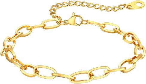 ChainsPro Stainless Steel Waterproof Anklet for Women, Adjustable Non Tarnish Layered Anklets, Trendy Dainty Cuban Link Ankle Bracelet Beach Jewelry Gifts for Swimming & Daily Wear (8.5+2 inches) in Saudi Arabia