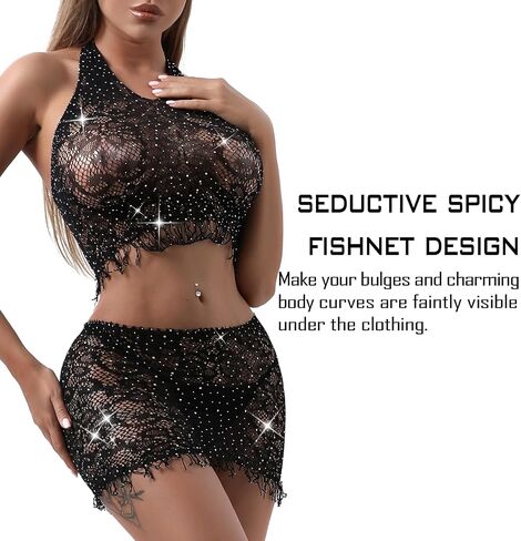 Famstar Sexy Lingerie for Women Naughty Fishnet Lingerie Set Bodysuit Outfits Teddy Babydoll Erotic Mesh Women’s Outfits in Kuwait