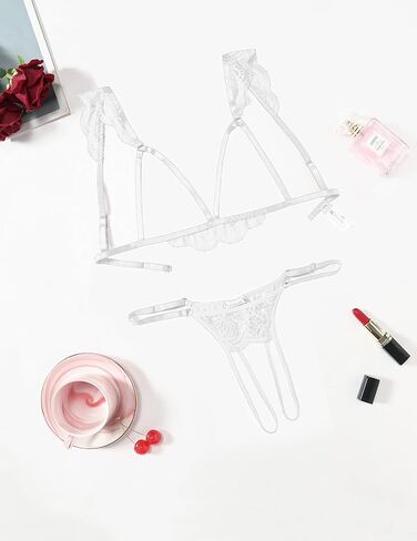 Avidlove Lingerie for Women Sexy Bra and Panty Sets Floral Lace Cutout Lingerie Set 2 Piece Outfits in Kuwait