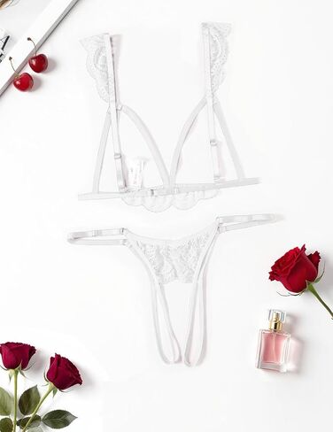 Avidlove Lingerie for Women Sexy Bra and Panty Sets Floral Lace Cutout Lingerie Set 2 Piece Outfits in Kuwait