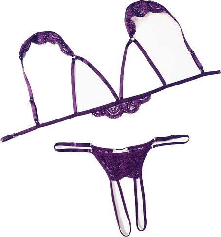 Avidlove Lingerie for Women Sexy Bra and Panty Sets Floral Lace Cutout Lingerie Set 2 Piece Outfits in Kuwait