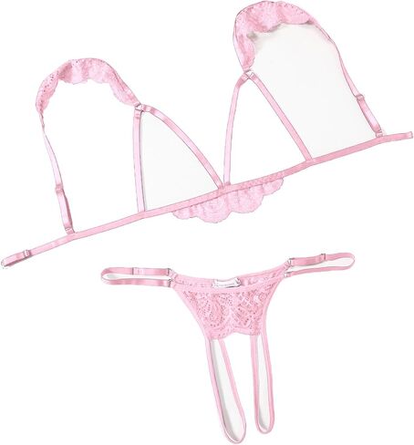 Avidlove Lingerie for Women Sexy Bra and Panty Sets Floral Lace Cutout Lingerie Set 2 Piece Outfits in Kuwait