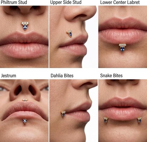 PunkTracker 16G Titanium Internally Threaded Flat Back Lip Labret Cartilage Earrings Studs with Insertion Taper Tool, Extended Thread Stud Piercing Jewelry for Women and Men, Silver & Gold in Kuwait