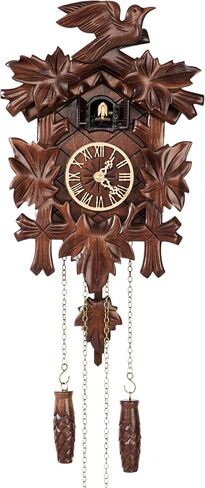 Cuckoo Clock, Black Forest Style Wooden Pendulum Quartz Wall Clock, Volume Control, Night Silent, Gift Package, Professional Service in Saudi Arabia