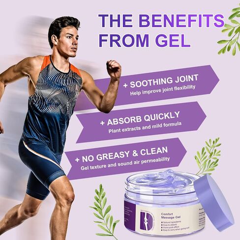Kresin Joint Comfort Purple Gel, Kresin Joint Comfort Massage Gel, Soothes Discomfort for Neck, Back, Knees, Lumbar, and Feet, Absorb Quickly and Non-Greasy, 1.76 OZ, Violet in Saudi Arabia