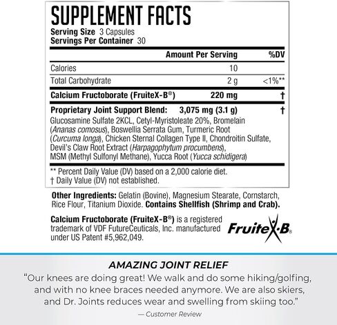 Dr. Joints NDS Nutrition Advanced - Joint Health Formula with FruiteX-B, Glucosamine & Chondroitin - Improved Mobility & Flexibility - 90 Capsules in Saudi Arabia