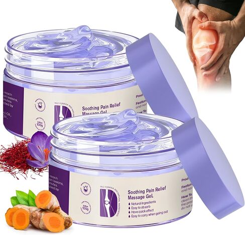 2PCS Joint Pain Relief Purple Gel Soothing Massage Cream,Joint Purple Gel Soothes Knees Lumbar Neck Hands and Feet Jointgel Activities Throughout The Body in Saudi Arabia