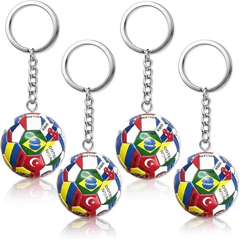 4 قطعة سلسلة مفاتيح كأس العالم لكرة القدم 2026 سلسلة مفاتيح كرة القدم مع الأعلام الوطنية، هدايا وإكسسوارات كأس العالم لكرة القدم للرجال in Kuwait