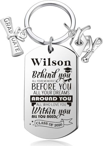 EDSG Personalized Graduation Gifts Keychain for Her Him Class of 2026 Keychain for Seniors College High Student in Kuwait