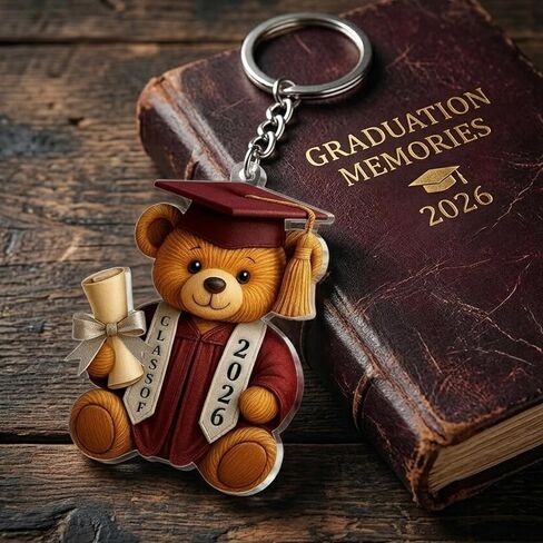 Graduation Bear Keychain 2026 Graduation Gifts Class Of 2026 Graduation Keychain for University College Middle High School Graduate 2026 Cute Grad Bear Gift, Graduation Gifts in Saudi Arabia