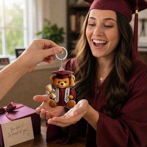 Graduation Bear Keychain 2026 Graduation Gifts Class Of 2026 Graduation Keychain for University College Middle High School Graduate 2026 Cute Grad Bear Gift, Graduation Gifts in Saudi Arabia