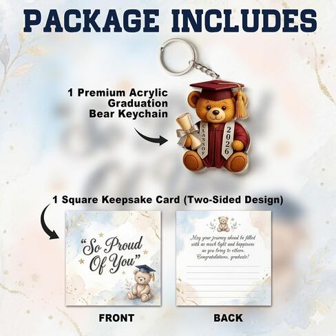 Graduation Bear Keychain 2026 Graduation Gifts Class Of 2026 Graduation Keychain for University College Middle High School Graduate 2026 Cute Grad Bear Gift, Graduation Gifts in Saudi Arabia