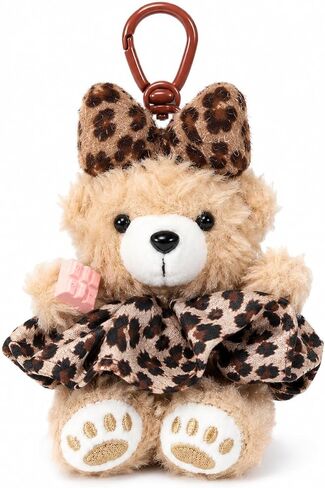 Cute Leopard Teddy Bear Plush Keychain, Y2K Bag Charm for Women Girls, Soft Bear Pendant for Bags & Keys in Saudi Arabia
