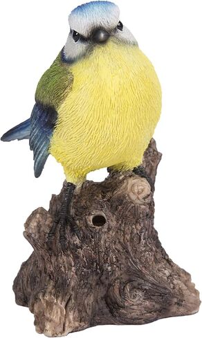 HI-LINE Gift Ltd. Motion Activated Singing Bird TIT ON Stump, Blue; Green in Saudi Arabia