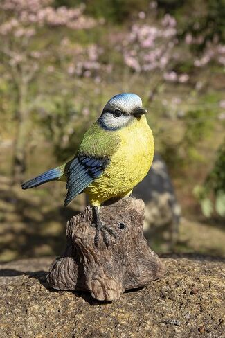 HI-LINE Gift Ltd. Motion Activated Singing Bird TIT ON Stump, Blue; Green in Saudi Arabia