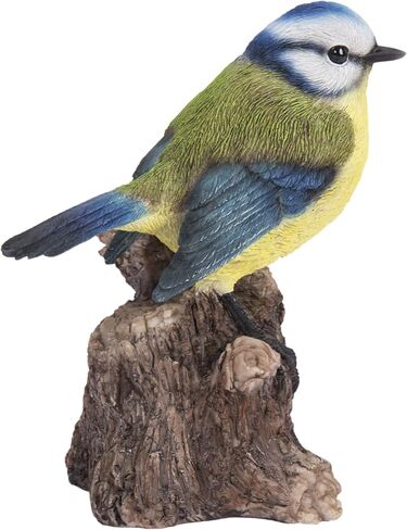 HI-LINE Gift Ltd. Motion Activated Singing Bird TIT ON Stump, Blue; Green in Saudi Arabia