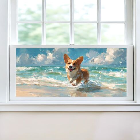 Window Privacy Film 17.3 x 39.3 Inch Seashell Beach Window Film Static Cling Decorative Window Covering for Bathroom Kitchen Decor in Kuwait