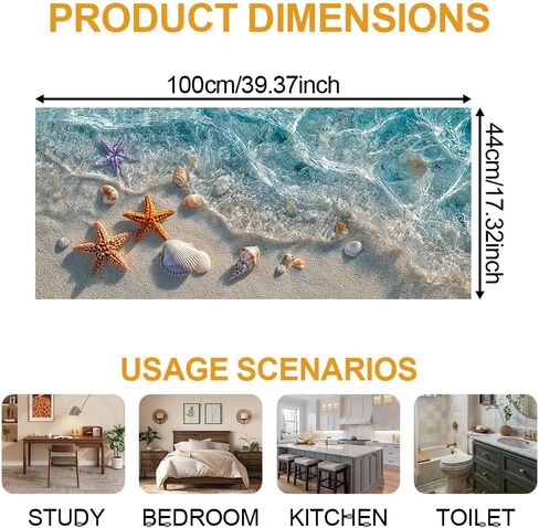 Window Privacy Film 17.3 x 39.3 Inch Seashell Beach Window Film Static Cling Decorative Window Covering for Bathroom Kitchen Decor in Kuwait