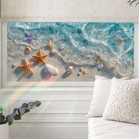 Window Privacy Film 17.3 x 39.3 Inch Seashell Beach Window Film Static Cling Decorative Window Covering for Bathroom Kitchen Decor in Kuwait