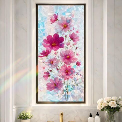 Window Privacy Film 17.3 x 39.3 Inch Seashell Beach Window Film Static Cling Decorative Window Covering for Bathroom Kitchen Decor in Kuwait