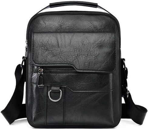 Messenger Bag for Men Crossbody Shoulder Purse Small Vintage PU Leather Satchel Pouch Side Crossover Handbag in Kuwait