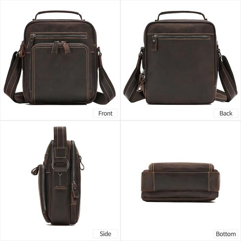Genuine Leather Small Messenger Bag for Men，Man Purse Vintage Shoulder Crossbody Bags for Work Business Travel in Saudi Arabia