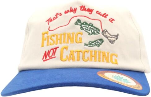 قبعة Sendero Provisions Co. Not Catching - قبعة Snapback مكونة من 5 ألواح مطرزة ولهذا السبب يسمونها صيد السمك لا يصطاد، نسيج قطني طويل، مقاس قابل للتعديل، قبعة صيد خارجية مرحة in Kuwait