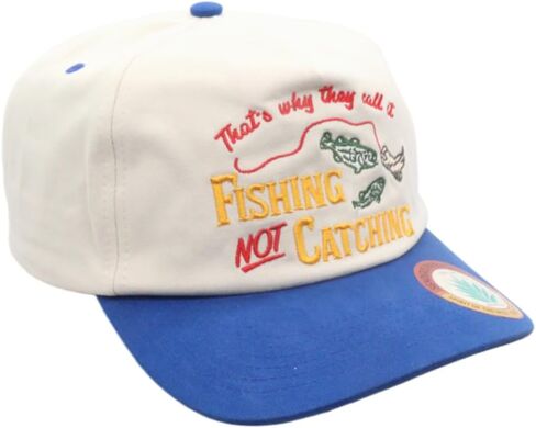 قبعة Sendero Provisions Co. Not Catching - قبعة Snapback مكونة من 5 ألواح مطرزة ولهذا السبب يسمونها صيد السمك لا يصطاد، نسيج قطني طويل، مقاس قابل للتعديل، قبعة صيد خارجية مرحة in Kuwait