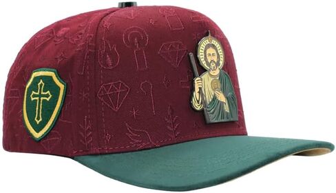 Ferreti Hats FT172 Gorra de San Judas Tadeo - San Judas Hat for Men & Women - Wine Red Saint Jude Premium Snapback Hat for Men & Women, Gorras para Hombres Originales in Saudi Arabia