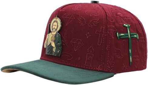 Ferreti Hats FT172 Gorra de San Judas Tadeo - San Judas Hat for Men & Women - Wine Red Saint Jude Premium Snapback Hat for Men & Women, Gorras para Hombres Originales in Saudi Arabia
