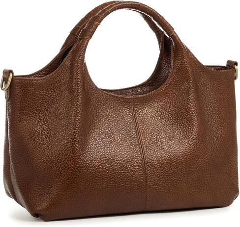 Genuine Leather Purses for Women with Detachable Satchel Strap, Designer Shoulder Bags with Top Handle, Ladies Handbag in Saudi Arabia