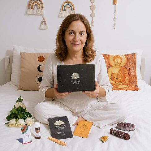 Mindful Souls Spiritual Healing Gift Set – Meditation & Mindfulness Box with Buddha Figurine, Healing Crystals, Mala Beads, Essential Oil & Gemstone Jewelry – Holistic Self-Care & Inner Peace Kit in Saudi Arabia