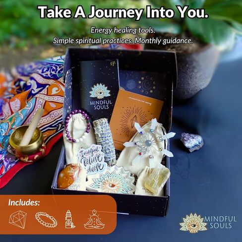Mindful Souls Spiritual Healing Gift Set – Meditation & Mindfulness Box with Buddha Figurine, Healing Crystals, Mala Beads, Essential Oil & Gemstone Jewelry – Holistic Self-Care & Inner Peace Kit in Saudi Arabia