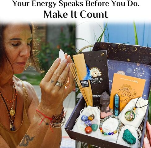 Mindful Souls Spiritual Healing Gift Set – Meditation & Mindfulness Box with Buddha Figurine, Healing Crystals, Mala Beads, Essential Oil & Gemstone Jewelry – Holistic Self-Care & Inner Peace Kit in Saudi Arabia