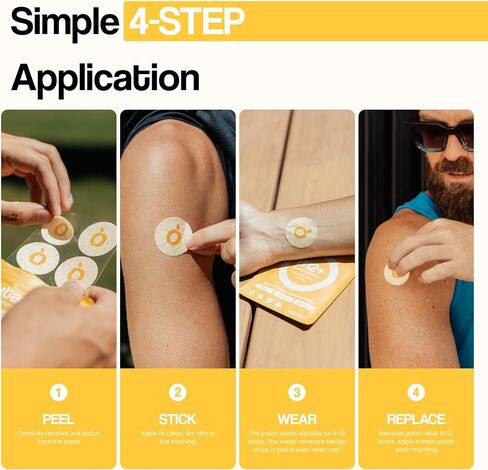 Vytadose Topical B12 Energy Patches for Mood, Energy & Cognition | Natural Caffeine Patches | Skin-Friendly, Water-Resistant | 30 Count in Saudi Arabia
