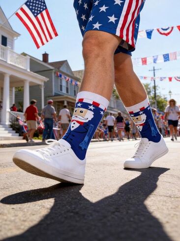 4th of July Magnetic Holding Hands Socks, Funny American Flag Socks For Men Women, USA Sock for Adults Independence Day in Saudi Arabia