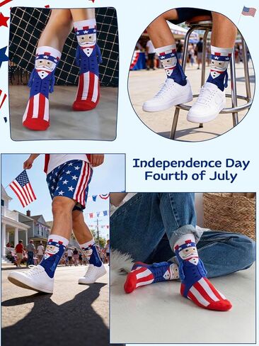 4th of July Magnetic Holding Hands Socks, Funny American Flag Socks For Men Women, USA Sock for Adults Independence Day in Saudi Arabia