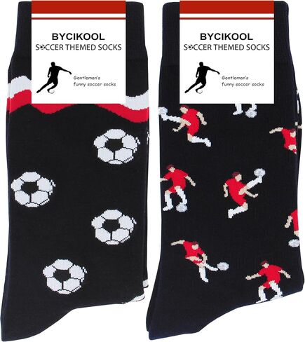 Fun Soccer Socks - Funny Soccer Player Novelty Cool Socks, Awesome Funny Footballer Gifts for Men/Dad, 2 Pairs, Size 9-13 in Saudi Arabia