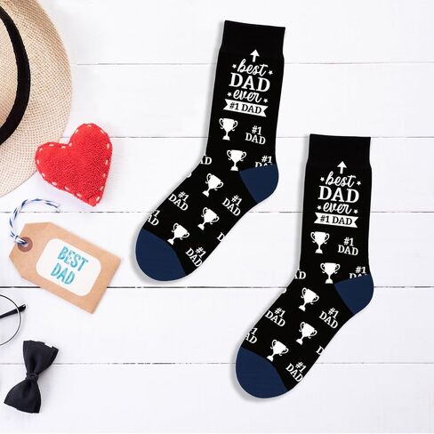 Fathers Day Dad Gift for Dad Father in Law Husband, Novelty Birthday Gift for Dad, Funny Socks for Dad, Best Dad Ever Gifts from Daughter Son Wife, Retirement Gag Gift for Dad in Saudi Arabia