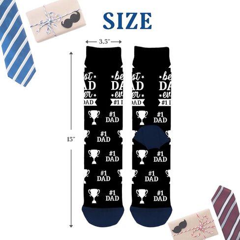 Fathers Day Dad Gift for Dad Father in Law Husband, Novelty Birthday Gift for Dad, Funny Socks for Dad, Best Dad Ever Gifts from Daughter Son Wife, Retirement Gag Gift for Dad in Saudi Arabia