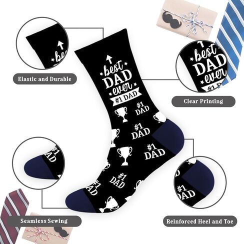 Fathers Day Dad Gift for Dad Father in Law Husband, Novelty Birthday Gift for Dad, Funny Socks for Dad, Best Dad Ever Gifts from Daughter Son Wife, Retirement Gag Gift for Dad in Saudi Arabia