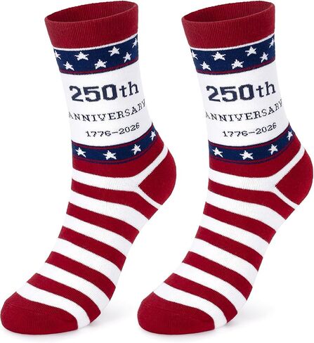 250th Anniversary American Flag Socks, Patriotic Socks Gift for Men Women Veterans 4th of July Independence Day in Saudi Arabia