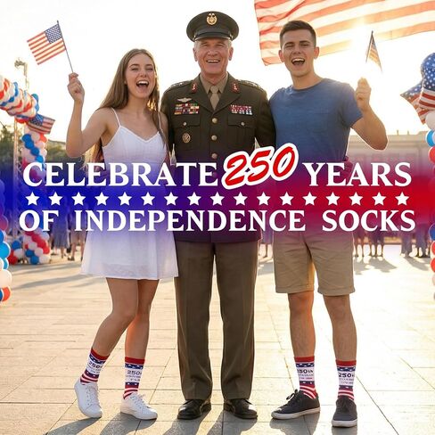 250th Anniversary American Flag Socks, Patriotic Socks Gift for Men Women Veterans 4th of July Independence Day in Saudi Arabia
