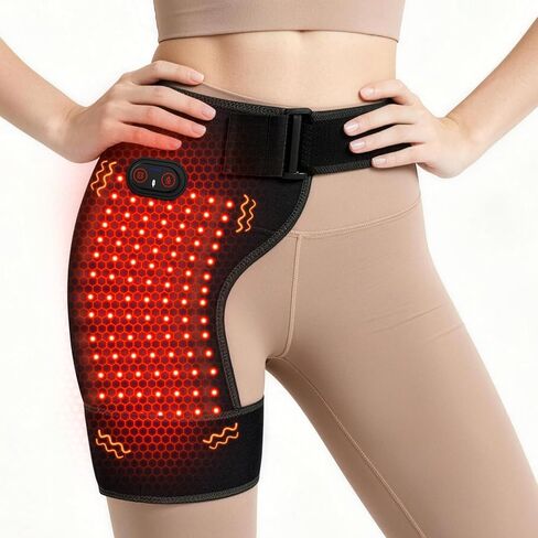Yabuu Cordless Heated Massage Pad for Hip,Sciatica Pain Relief,Biut-in 5000mAh Battery with 3-Speed Temperature Control,Soothing Vibration,Electric Heating Pad for Lower Back,Thigh,Hips,Ideal Gift in Kuwait